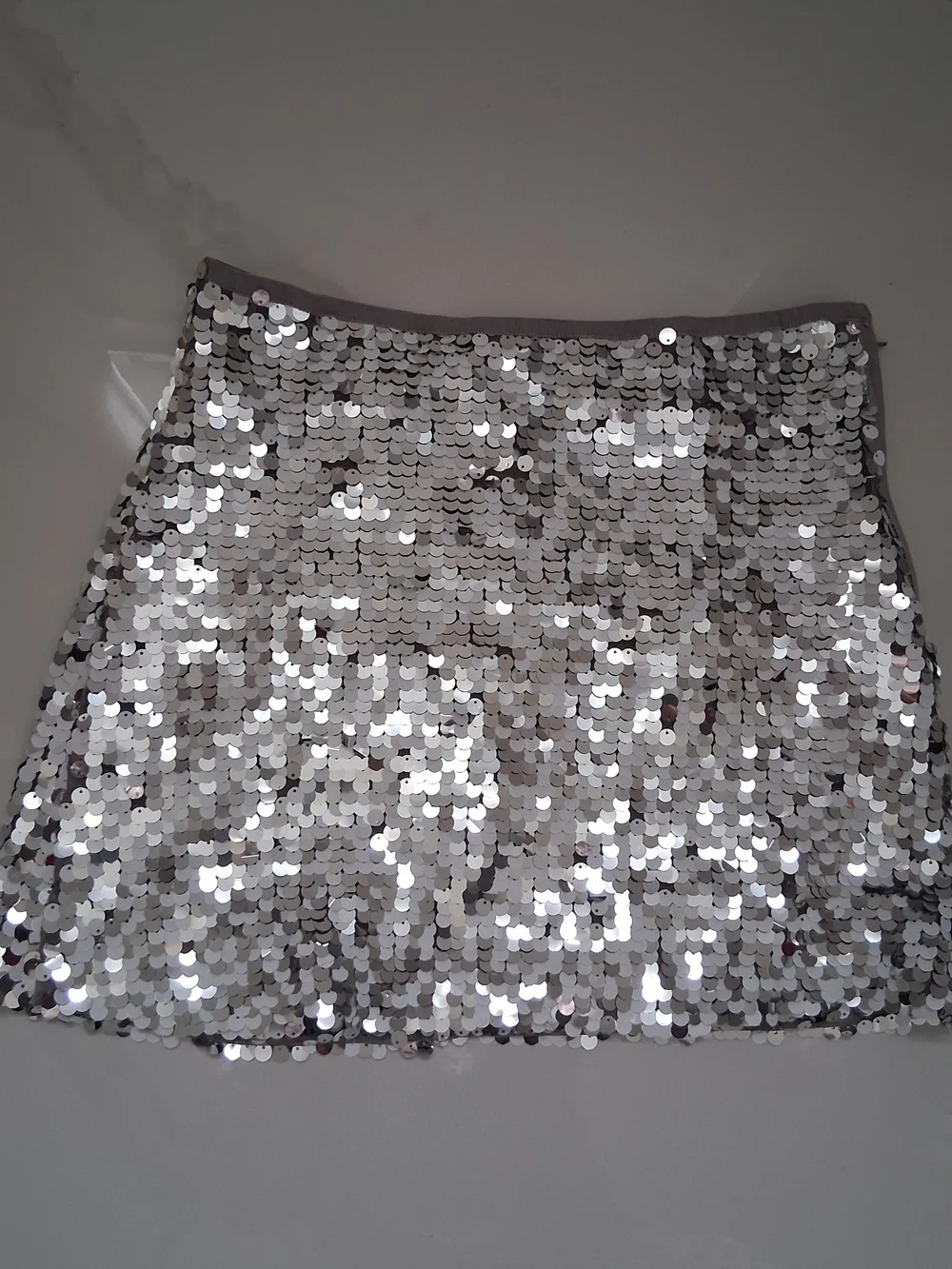 Zara Silver Sequin Mini Skirt